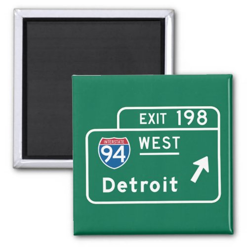 Detroit MI Road Sign Magnet