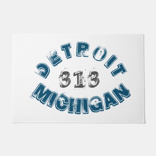 Detroit Michigan Area Code Doormat