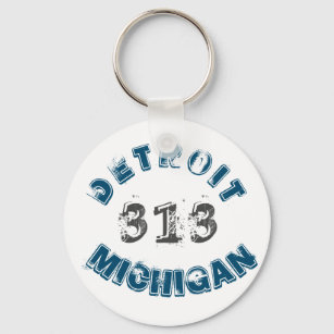 Detroit Michigan Area Code Keychain