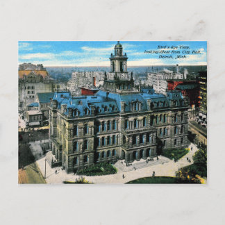 Detroit, Michigan, Bird's Eye View, Vintage Postcard