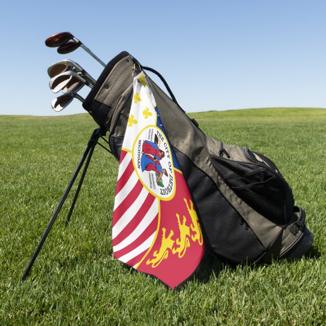 Detroit (Michigan) city flag Golf Towel (Green)