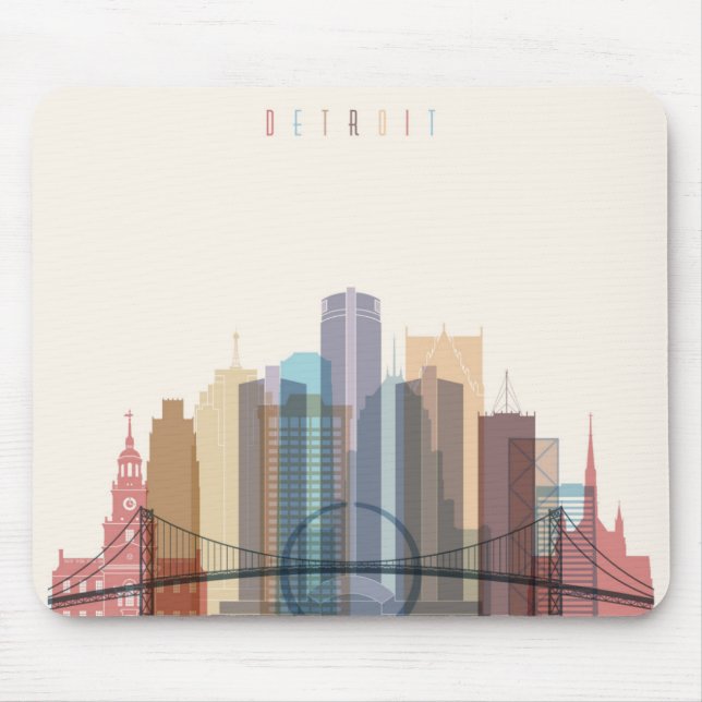 Detroit, Michigan | City Skyline Mouse Pad (Front)