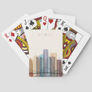 Detroit, Michigan City Skyline Poker Cards