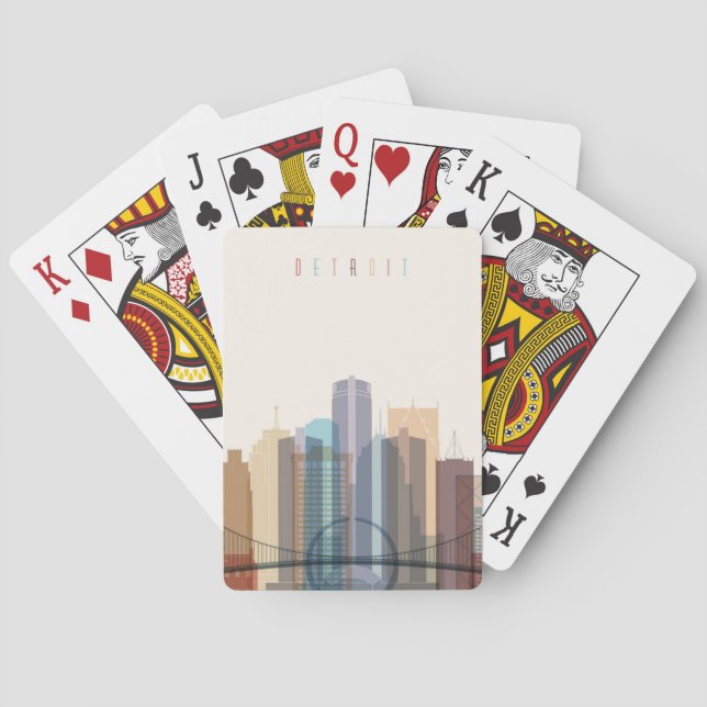 Detroit, Michigan | City Skyline Poker Cards (Back)