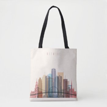 Detroit  Michigan | City Skyline Tote Bag by adventurebeginsnow at Zazzle