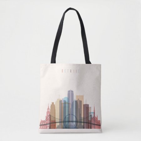 Detroit, Michigan | City Skyline Tote Bag