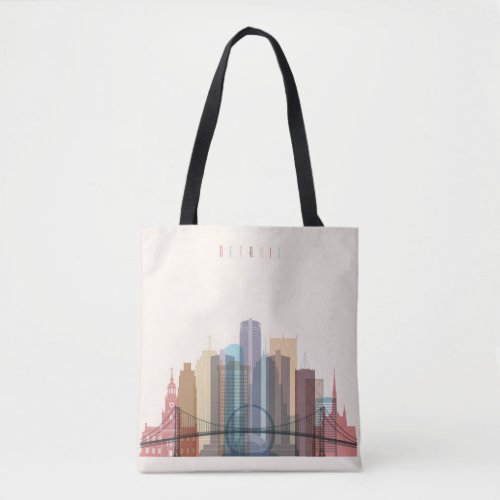 Detroit Michigan  City Skyline Tote Bag