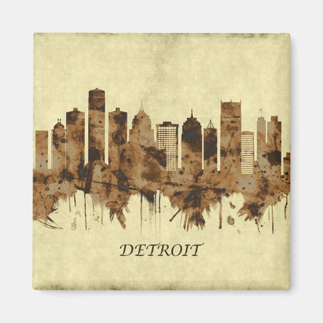 Detroit Michigan Cityscape Magnet (Front)