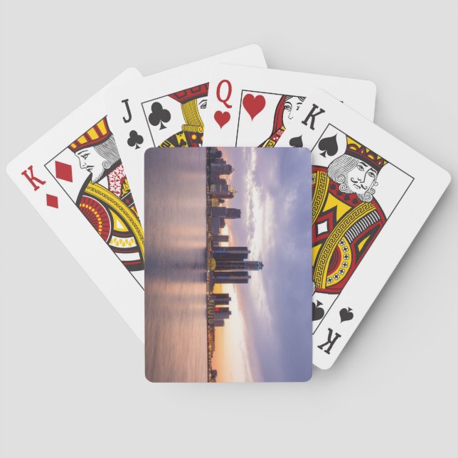 Detroit, Michigan Detroit River Sunset Poker Cards (Back)