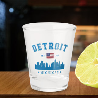 Detroit Michigan Est. 1701 Vintage Shot Glass