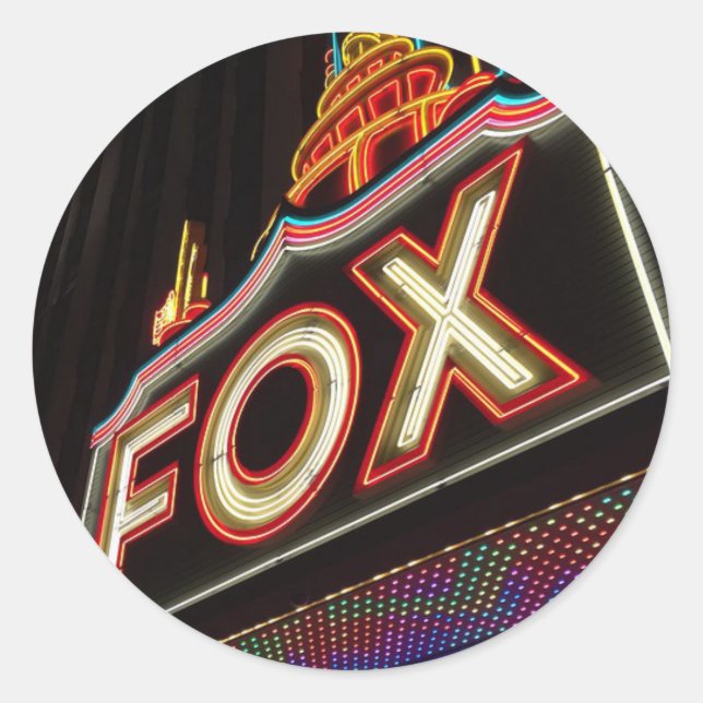 Detroit Michigan FOX Theater Classic Round Sticker (Front)
