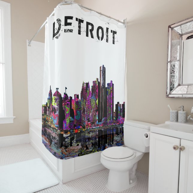 Detroit, Michigan in graffiti Shower Curtain (In Situ)