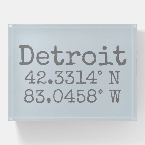 Detroit Michigan Latitude Longitude    Paperweight