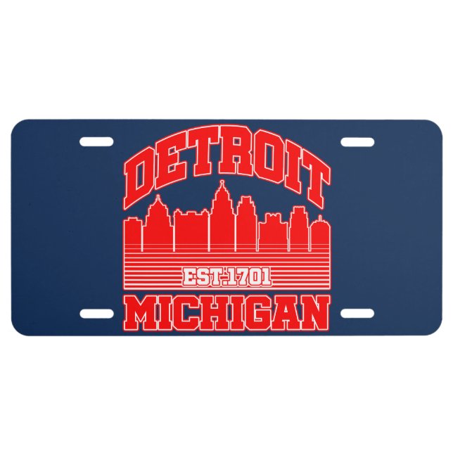 Detroit,Michigan License Plate (Front)