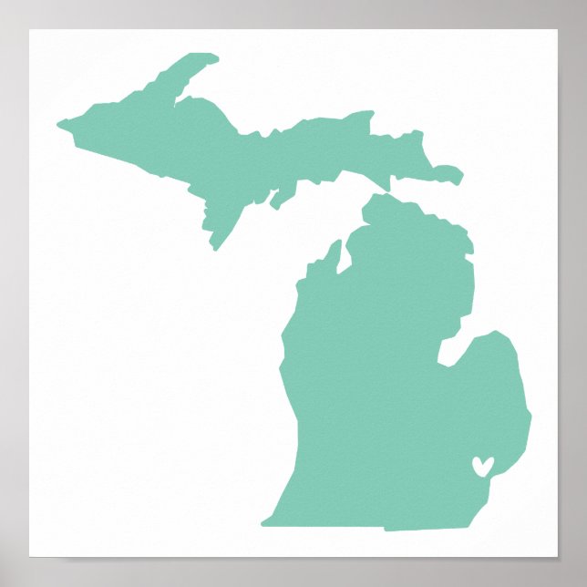 Detroit, Michigan Love Poster (Front)