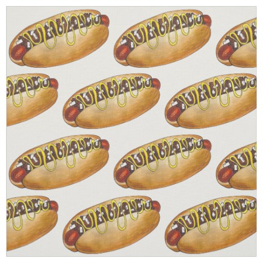 Detroit Michigan MI Coney Island Hot Dog Hotdog Fabric