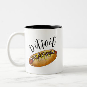 Detroit Michigan MI Coney Island Hot Dog Hotdog Two-Tone Coffee Mug