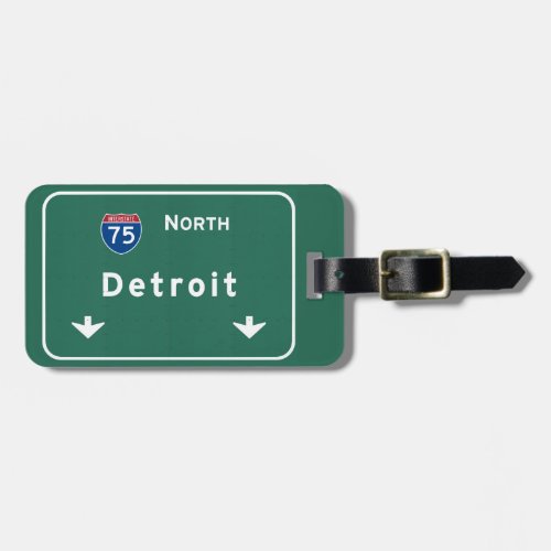 Detroit Michigan mi Interstate Highway Freeway  Luggage Tag