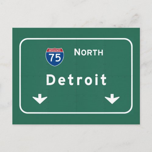 Detroit Michigan mi Interstate Highway Freeway  Postcard