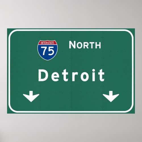 Detroit Michigan mi Interstate Highway Freeway  Poster