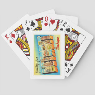 Detroit Michigan MI Old Vintage Travel Souvenir Poker Cards