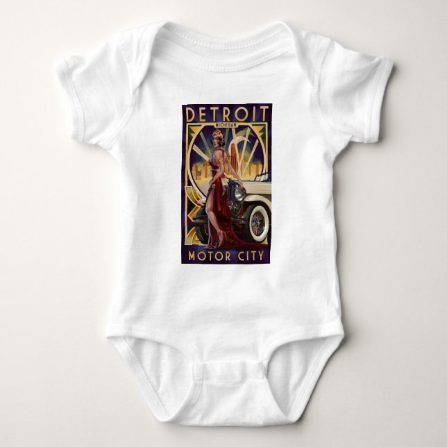 Detroit, Michigan | Motor City Baby Bodysuit (Front)