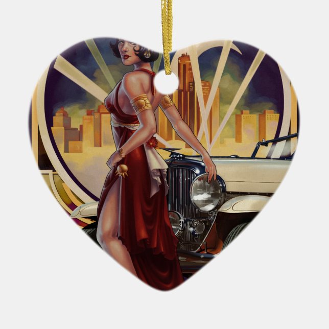 Detroit, Michigan | Motor City Ceramic Ornament (Front)