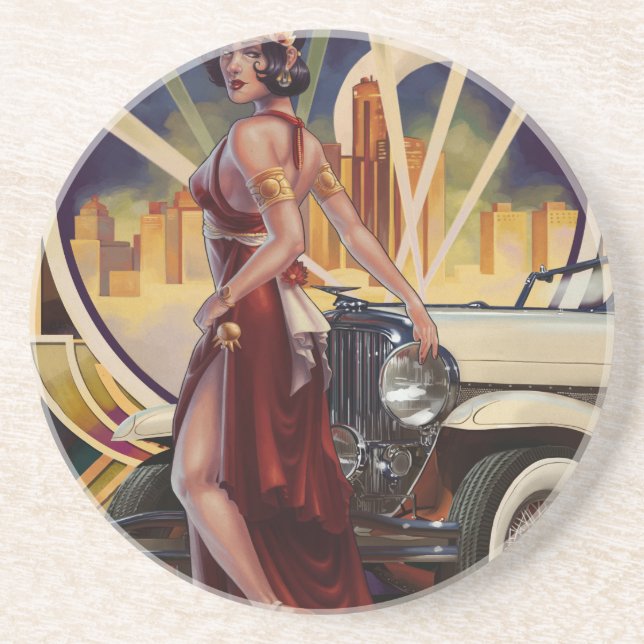 Detroit, Michigan | Motor City Drink Coaster (Front)