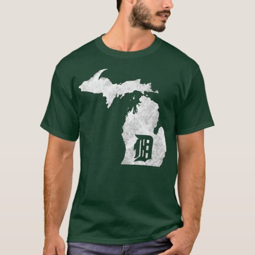 Detroit Michigan  Motor City Midwest D Mitten T_Shirt