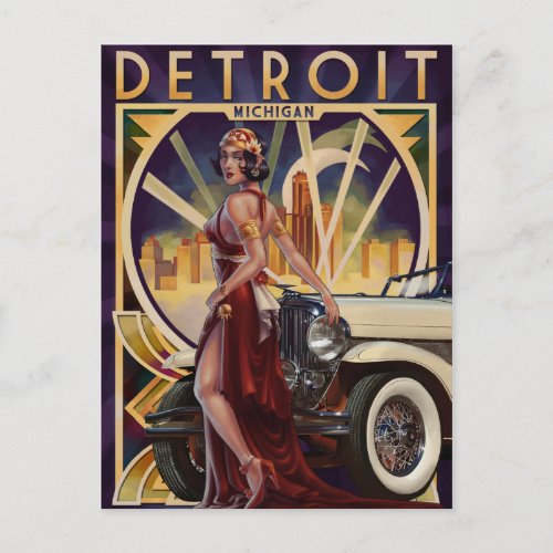 Detroit Michigan  Motor City Postcard