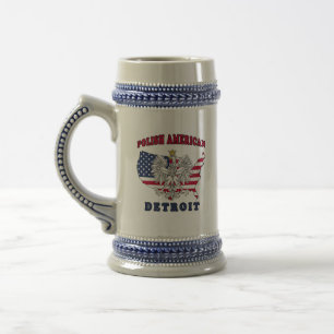 Detroit Michigan Polish Beer Stein