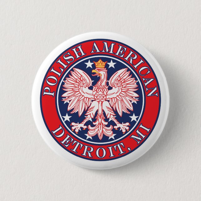 Detroit Michigan Polish Button (Front)