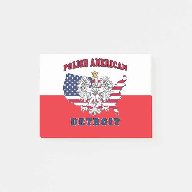 Detroit Michigan Polish Post-it Notes (Front)