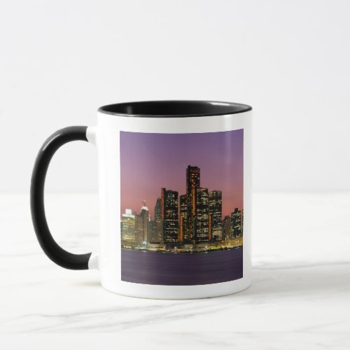 Detroit Michigan Skyline at Night Mug