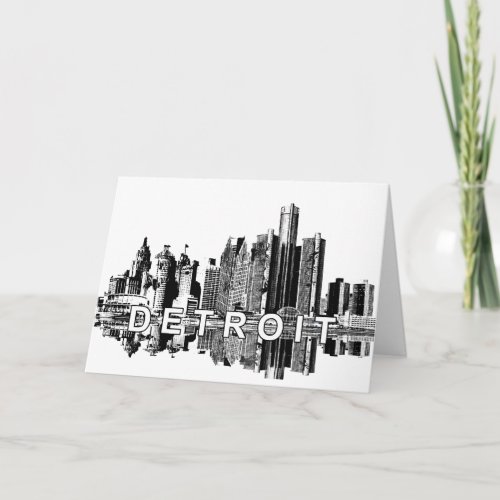 Detroit Michigan skyline Card