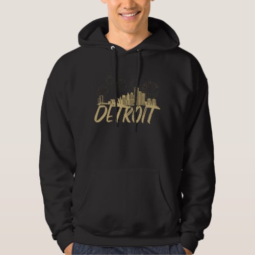 Detroit Michigan Skyline Hoodie