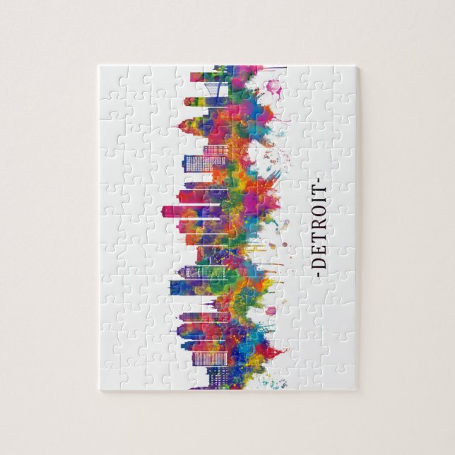 Detroit Michigan Skyline Jigsaw Puzzle (Vertical)