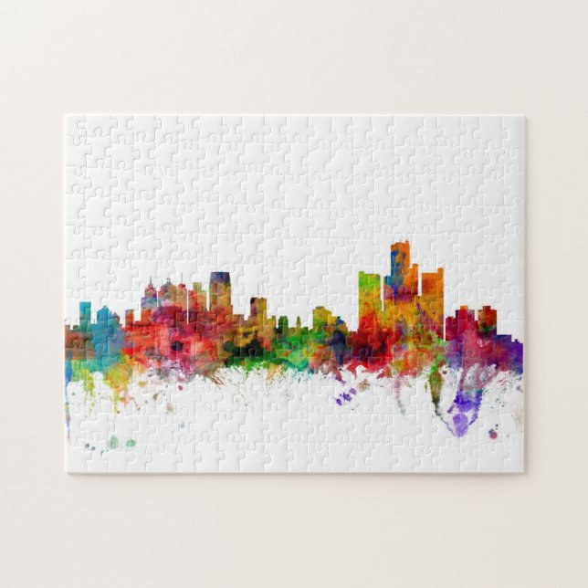 Detroit Michigan Skyline Jigsaw Puzzle (Horizontal)