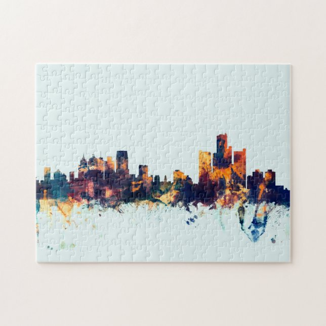 Detroit Michigan Skyline Jigsaw Puzzle (Horizontal)