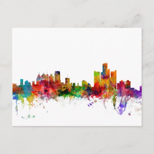 Detroit Michigan Skyline Postcard