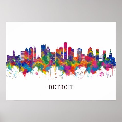 Detroit Michigan Skyline Poster