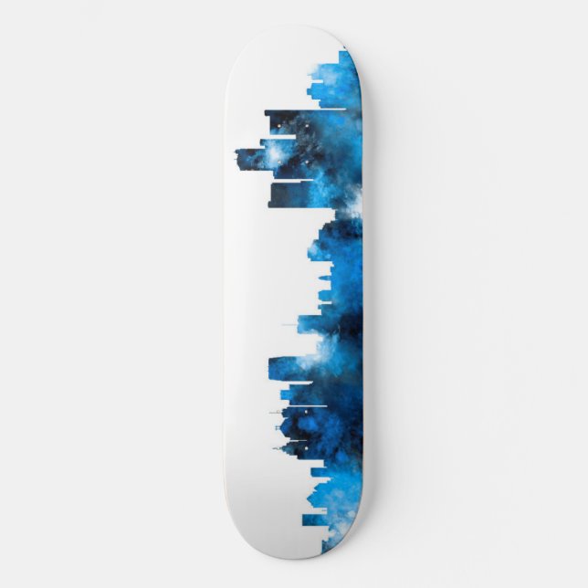 Detroit Michigan Skyline Skateboard Deck (Front)
