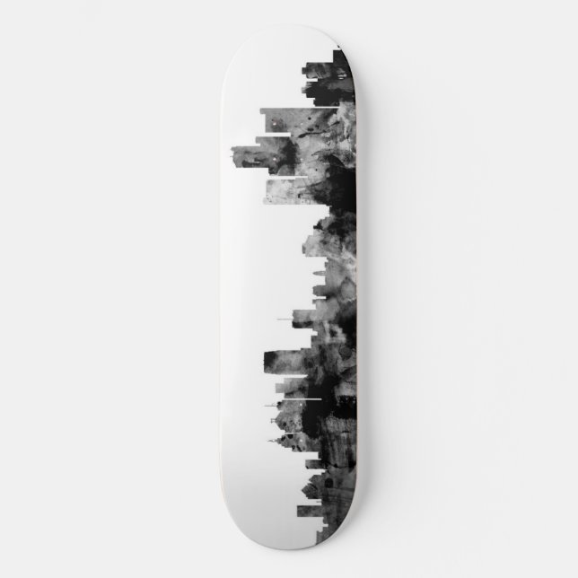 Detroit Michigan Skyline Skateboard Deck (Front)