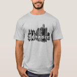 Detroit, Michigan Skyline T-shirt at Zazzle
