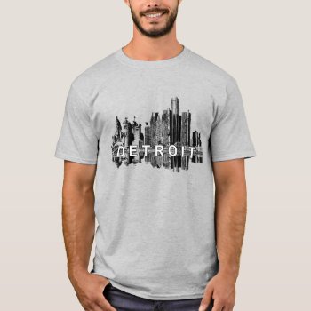 Detroit  Michigan Skyline T-shirt by stickywicket at Zazzle