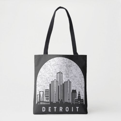 Detroit Michigan Skyline Tote Bag