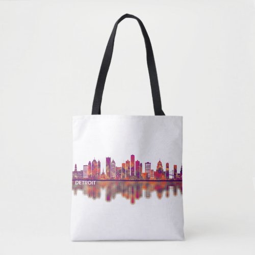 Detroit Michigan Skyline Tote Bag