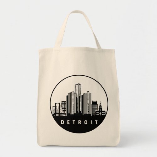 Detroit Michigan Skyline Tote Bag
