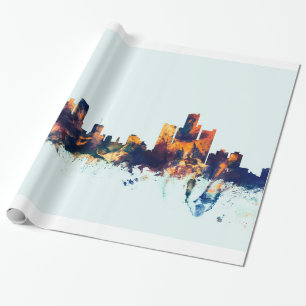 Detroit Michigan Skyline Wrapping Paper