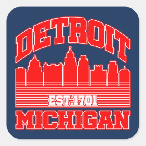 DetroitMichigan Square Sticker
